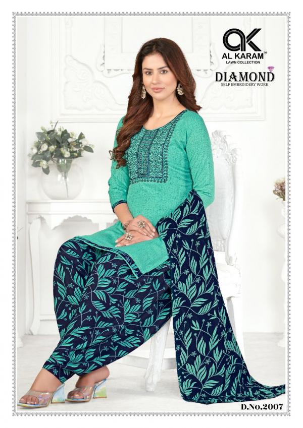 Al Karam Diamond Vol -2 cotton Printed Designer Dress Material